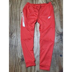 Nike Sportswear Tech Knit Joggers Men Large AQ0831-634 Red Cotton Drawstring @E7